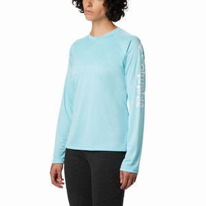 Columbia PFG Tidal Tee™ II Långärmad Tröja Dam Blå/Vita (QNBRS1850)